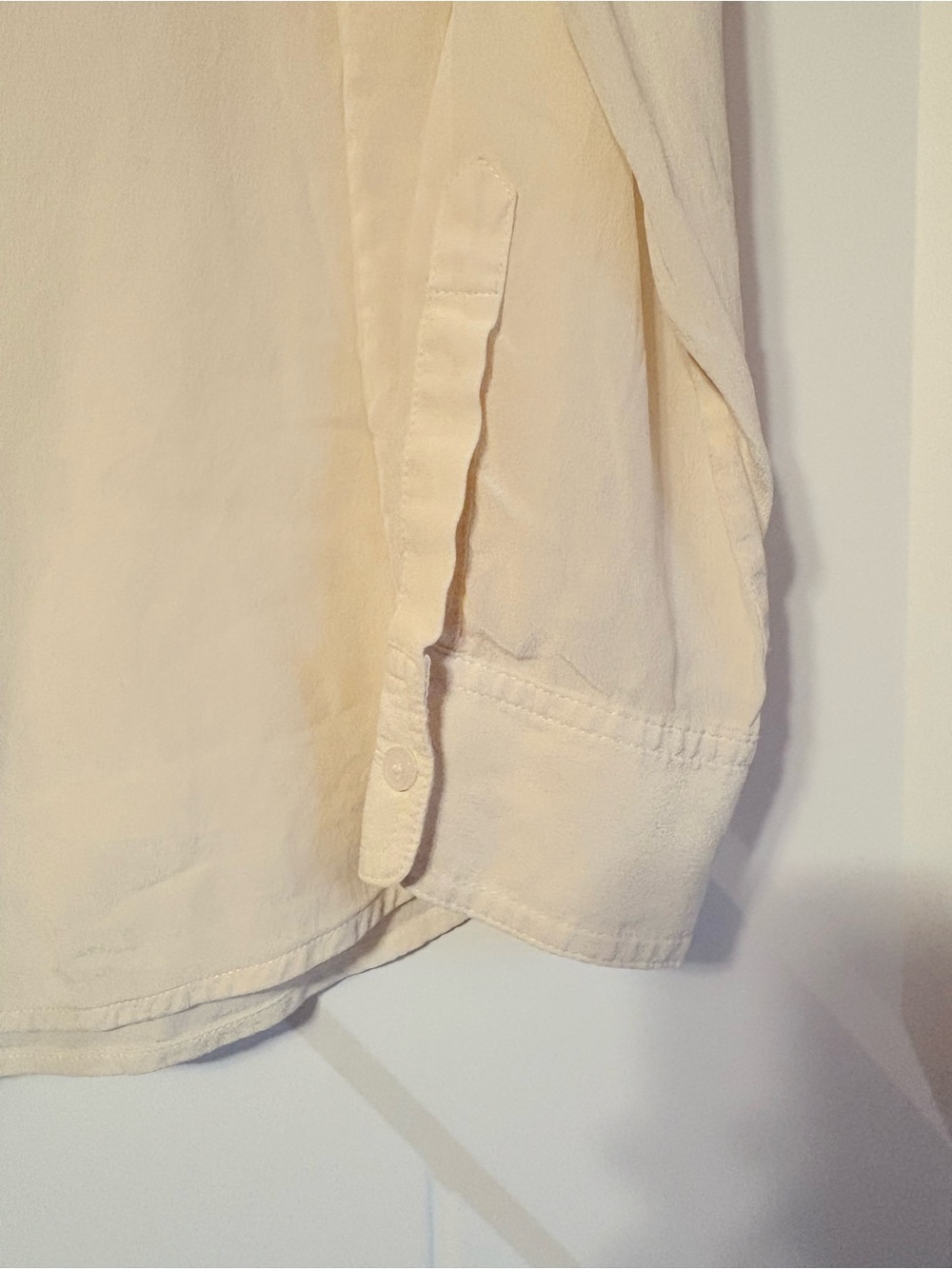 Boden Silk Button Front Blouse Ivory Cream Long Sleeve US 12 - Picture 6 of 7